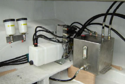 Trim and steering system plant Top System controlled by joystick